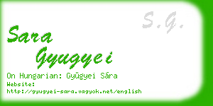 sara gyugyei business card