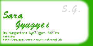 sara gyugyei business card